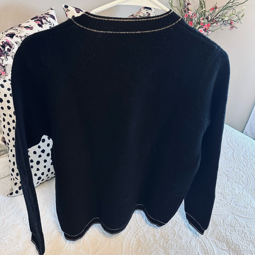 SALE!  Vsadsau 100% Merino Wool Crewneck Cardigan Sweater size Medium - Picture 3 of 3